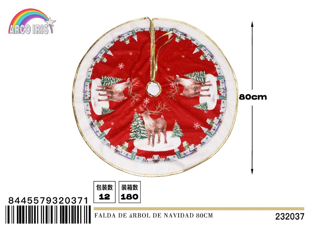 Falda de árbol de Navidad 80cm para decoración festiva