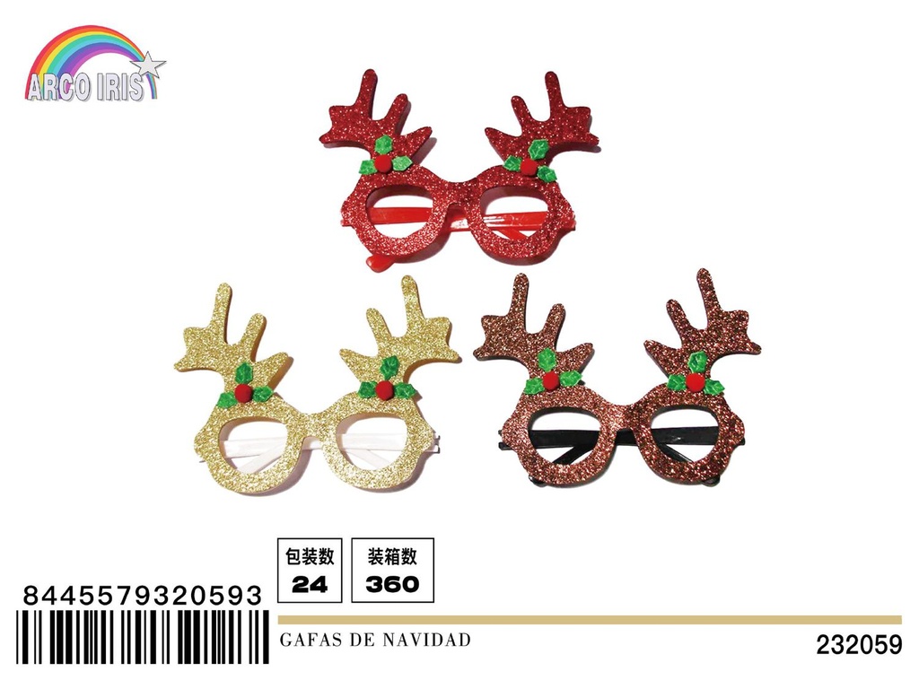 Gafas de Navidad para disfraces navideños