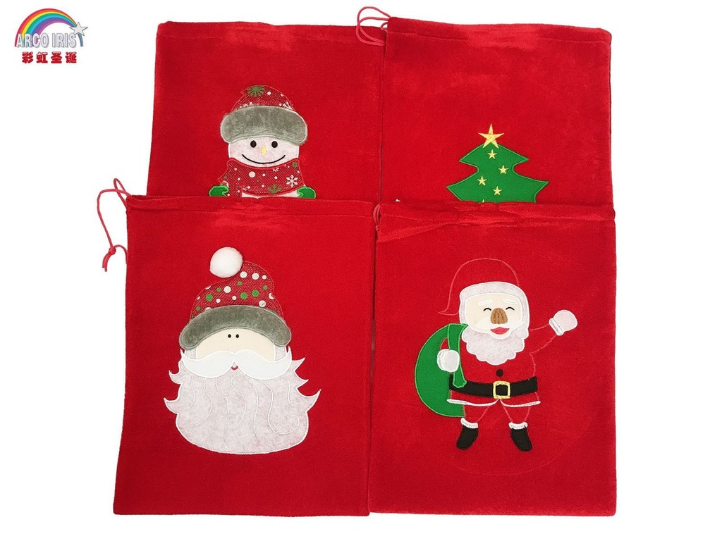 Bolsa de Navidad terciopelo 48x40cm para regalos y decoraciones