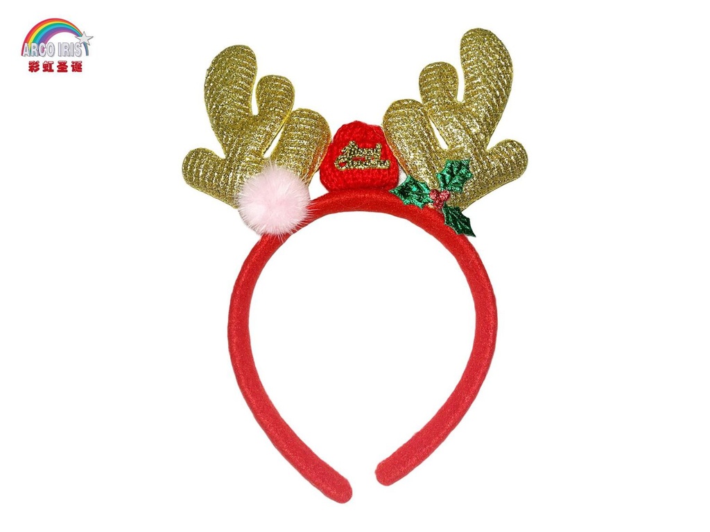 Diadema con cuerno de reno para fiestas navideñas