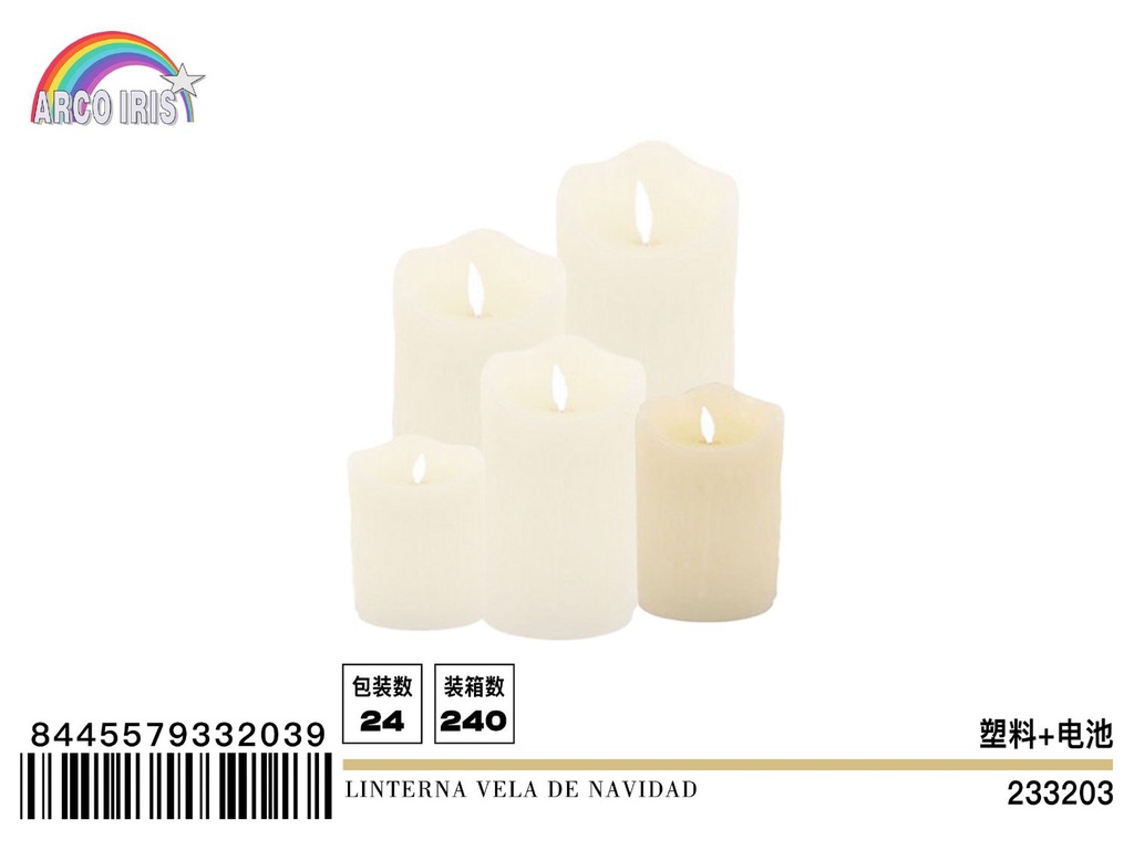 Linterna vela de Navidad 5x9cm con diseño de lágrima y luz LED