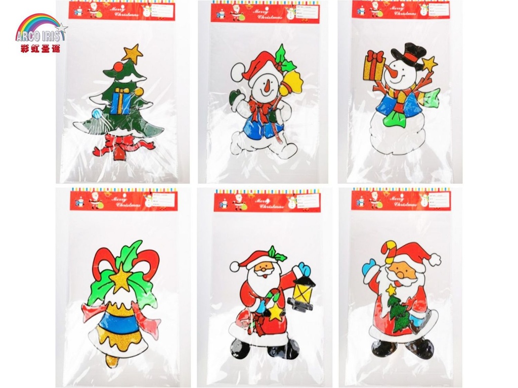 Pegatinas de ventana de gel 27x35cm Navidad