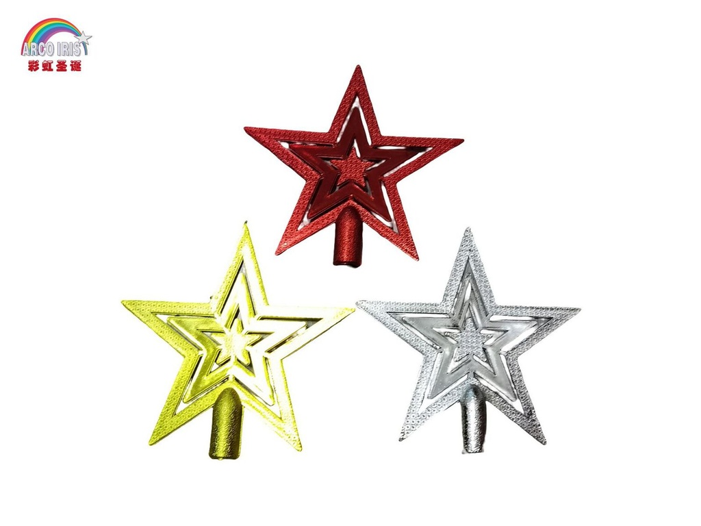 Estrella para copa del árbol de Navidad 19cm para decoración navideña