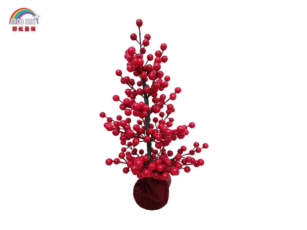 Árbol de fruto rojo 40cm decoración navideña