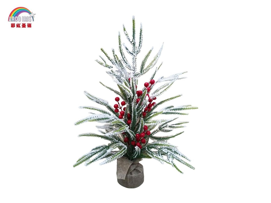 Árbol de Navidad con fruto rojo 50cm para decoración navideña