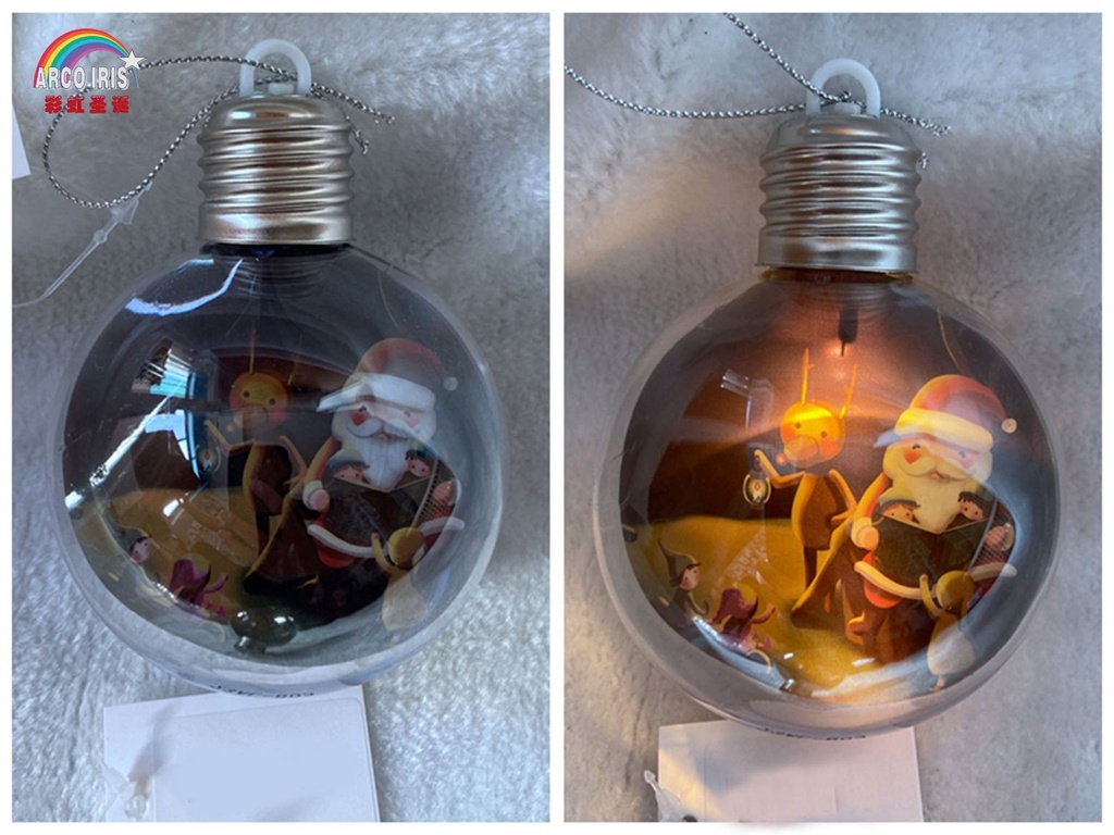 Bola de Navidad con luz 8cm para decoración navideña