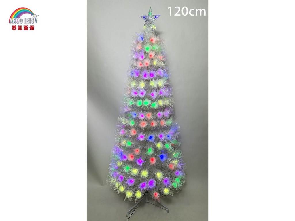 Árbol de fibra óptica blanca con luz 120cm para Navidad