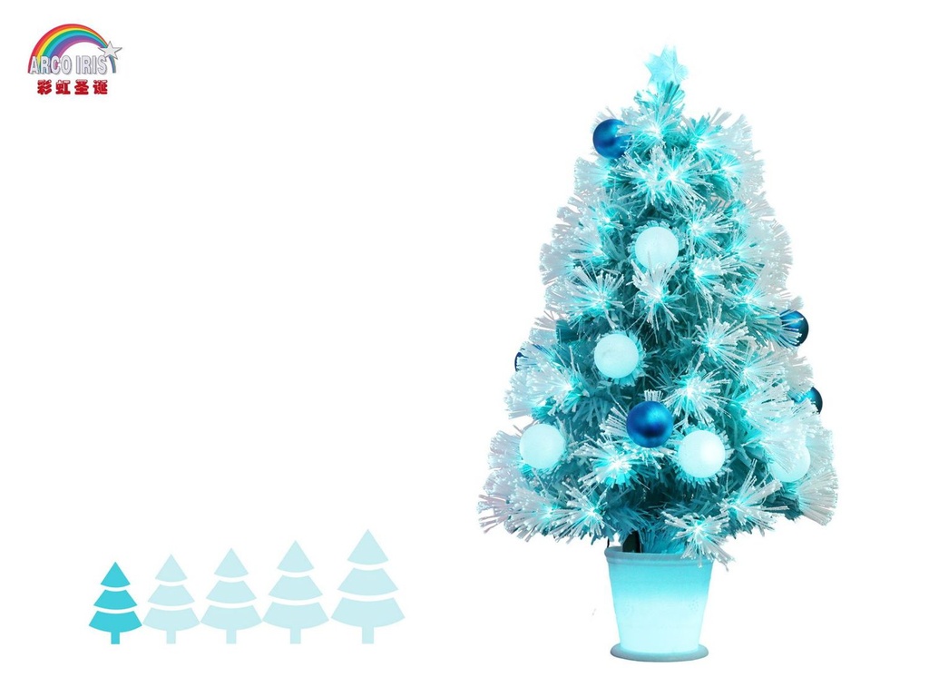 Árbol de fibra óptica con adornos y luz 60cm para Navidad