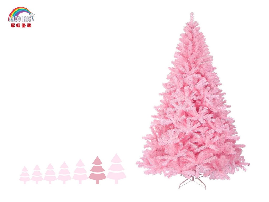 Árbol de Navidad rosa 210cm para decoración navideña