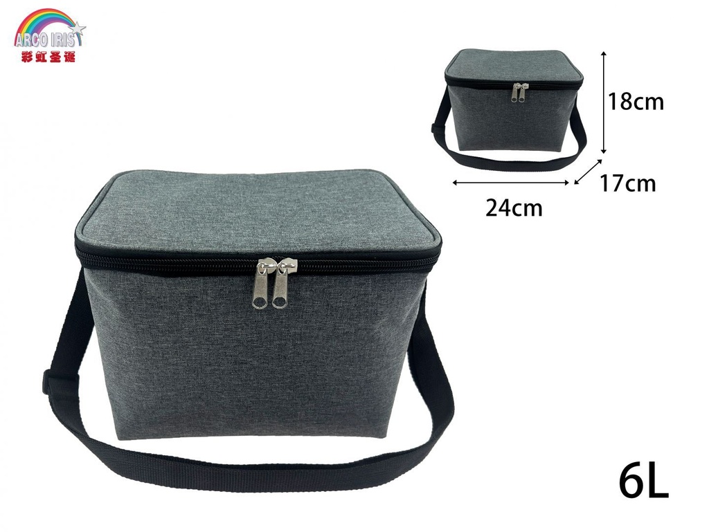 Bolsa fiambrera térmica 6L 24x17x18cm, para alimentos