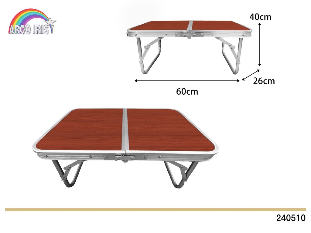 Mesa plegable 40x60x26cm - Mesa portátil para camping