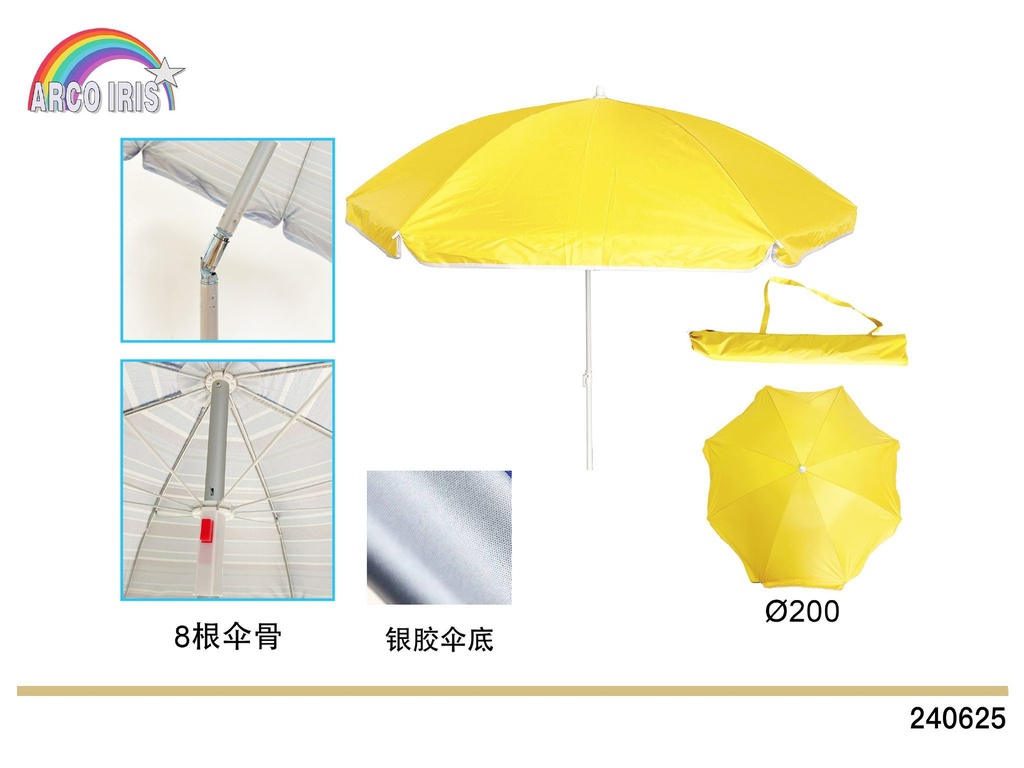 Sombrilla de hierro 200cm - Accesorios para exteriores
