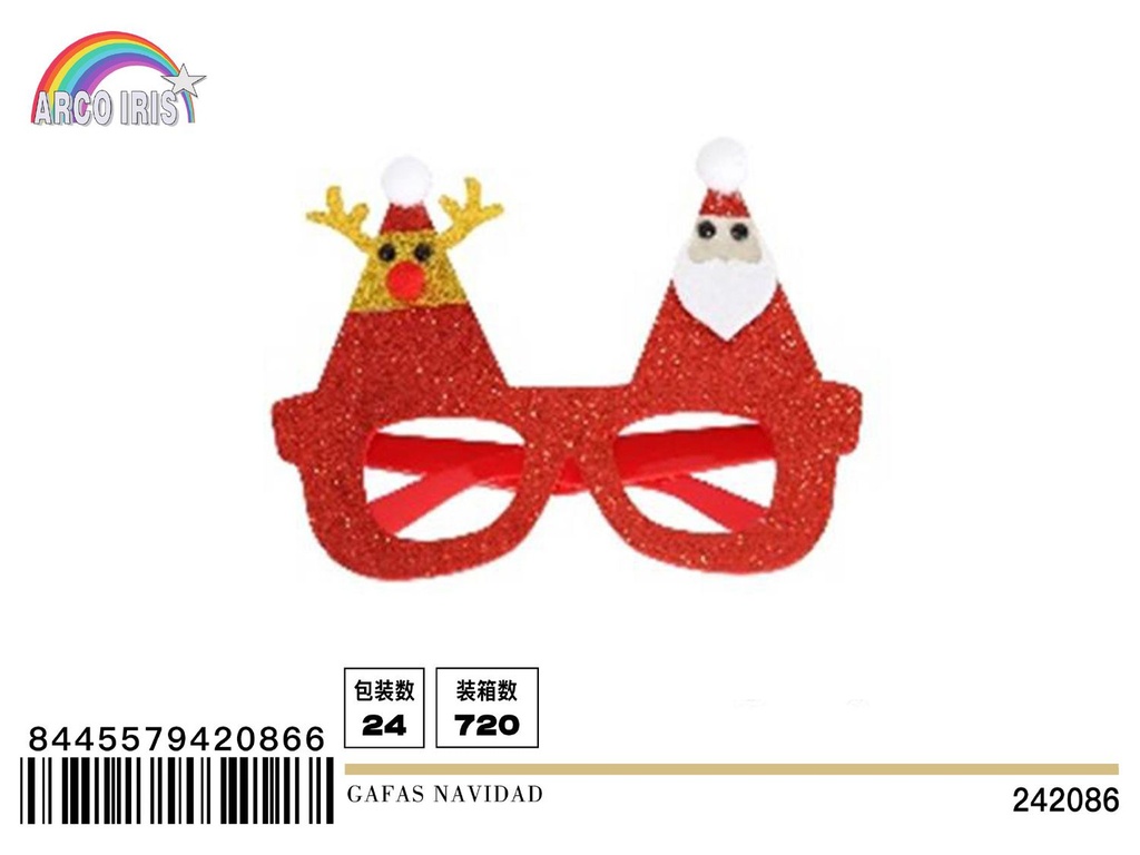 Gafas de Navidad con motivos de reno/Santa Claus