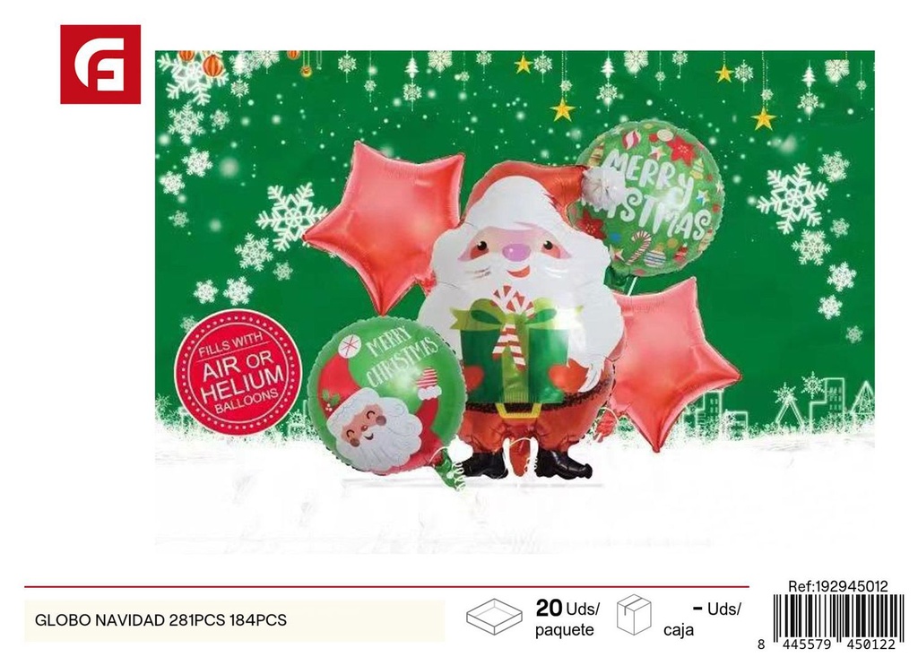 Globo Navidad 28''1pc 18''4pcs set