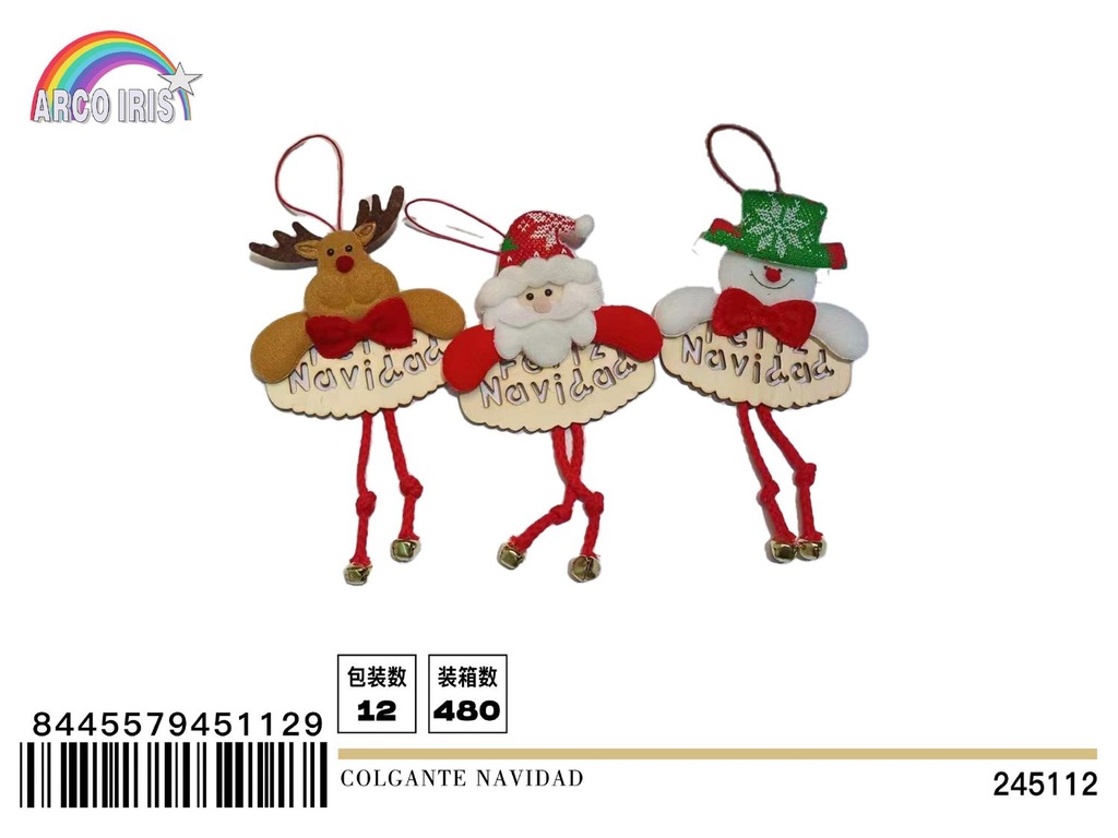 Colgante de Navidad de madera G-6002 para decoración navideña