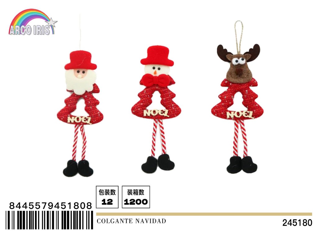 Colgante de Navidad de tela 10*38cm para decoración navideña