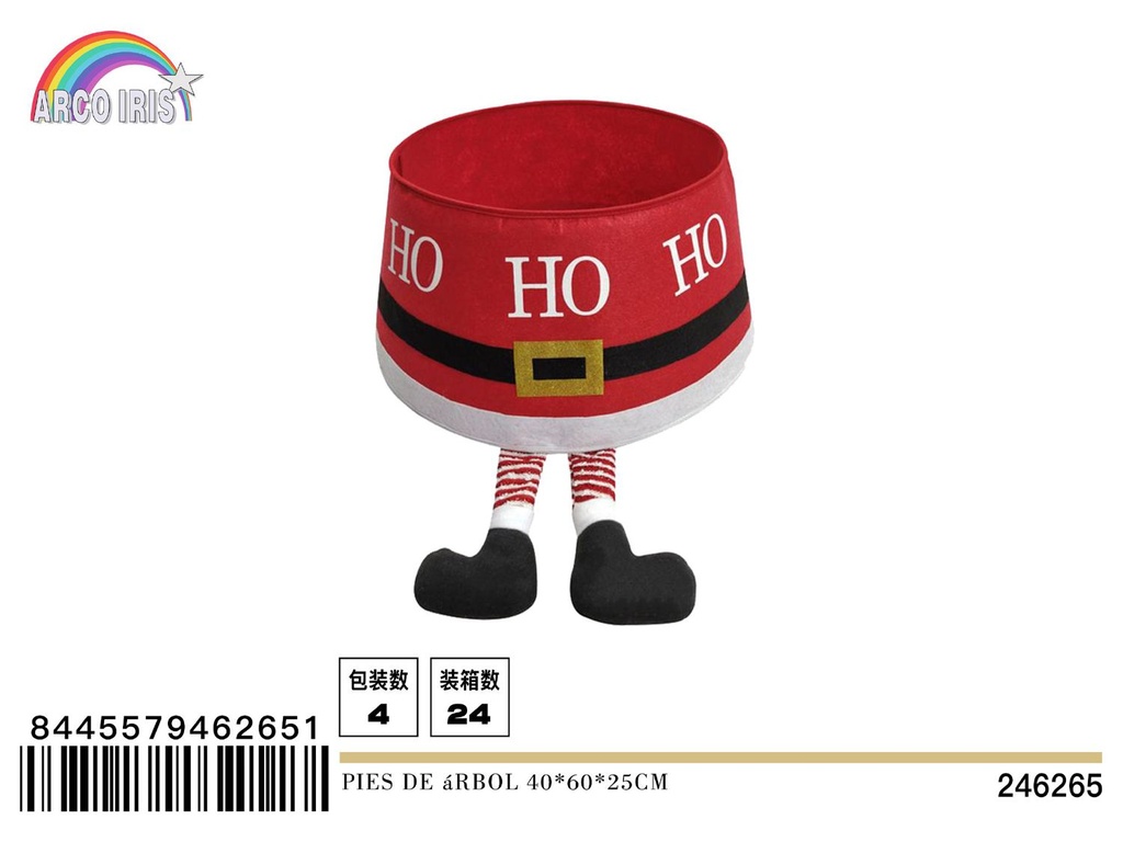 Pies de árbol de Navidad con diseño "ho, ho, ho" con hebilla y pie tridimensional Ø40cm abajo: Ø60cm alto: 25cm