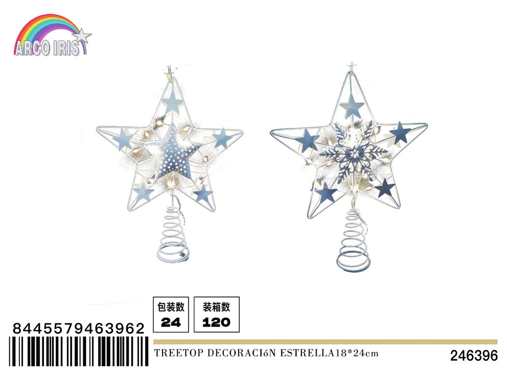 Estrella de árbol de Navidad 18x24cm para decoración navideña