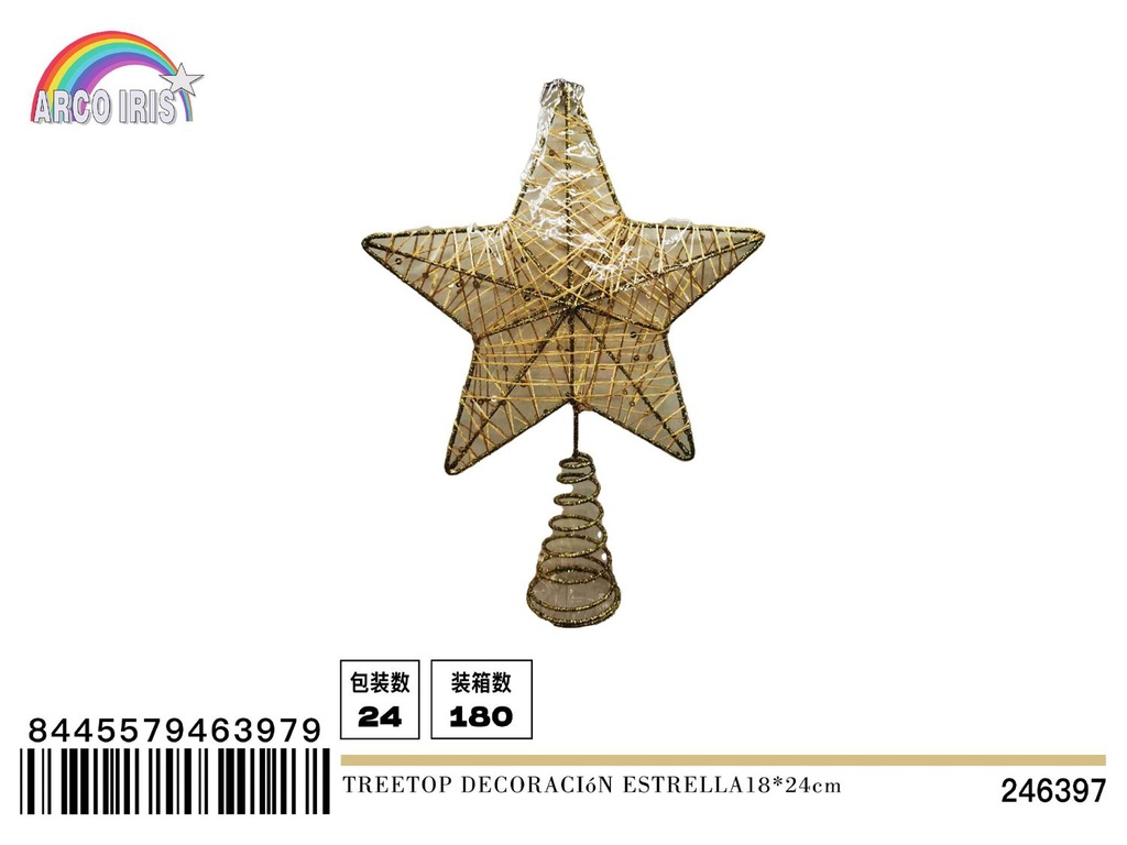 Estrella para árbol de Navidad 18x24cm 