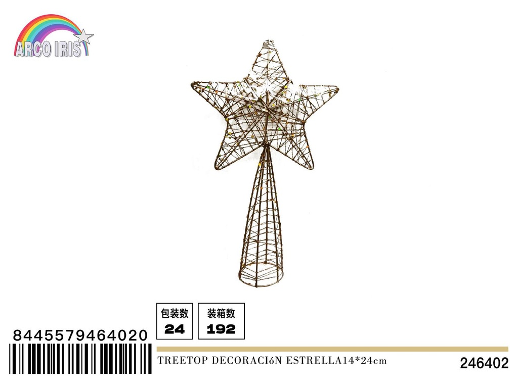 Estrella de árbol de Navidad 14x24cm para decoración de treetop