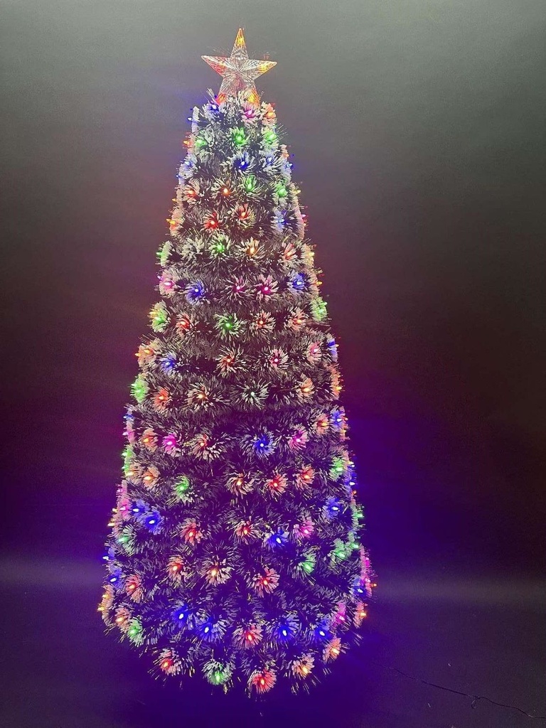 Árbol de Navidad LED 60cm, fibra óptica, decoración navideña