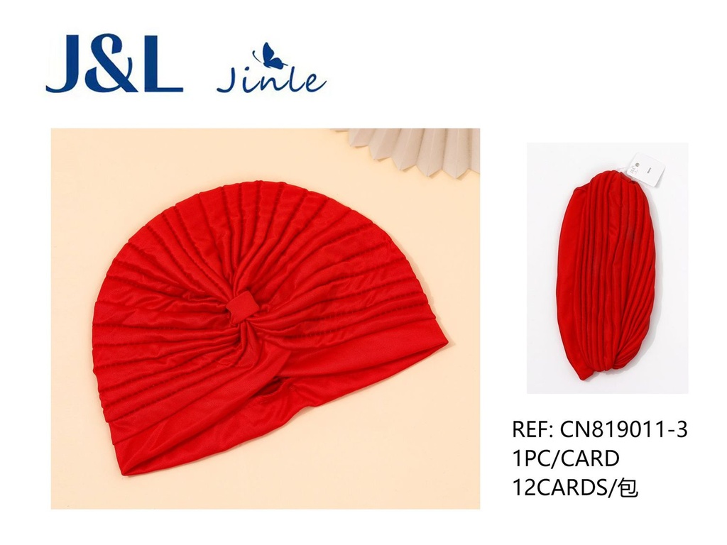 Turbante de pelo rojo para disfraces y moda