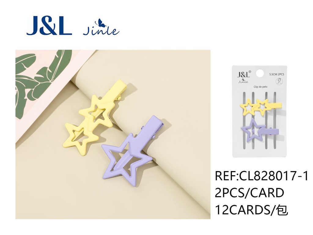 Set de pinza para pelo con estrella 5.5cm 2pcs