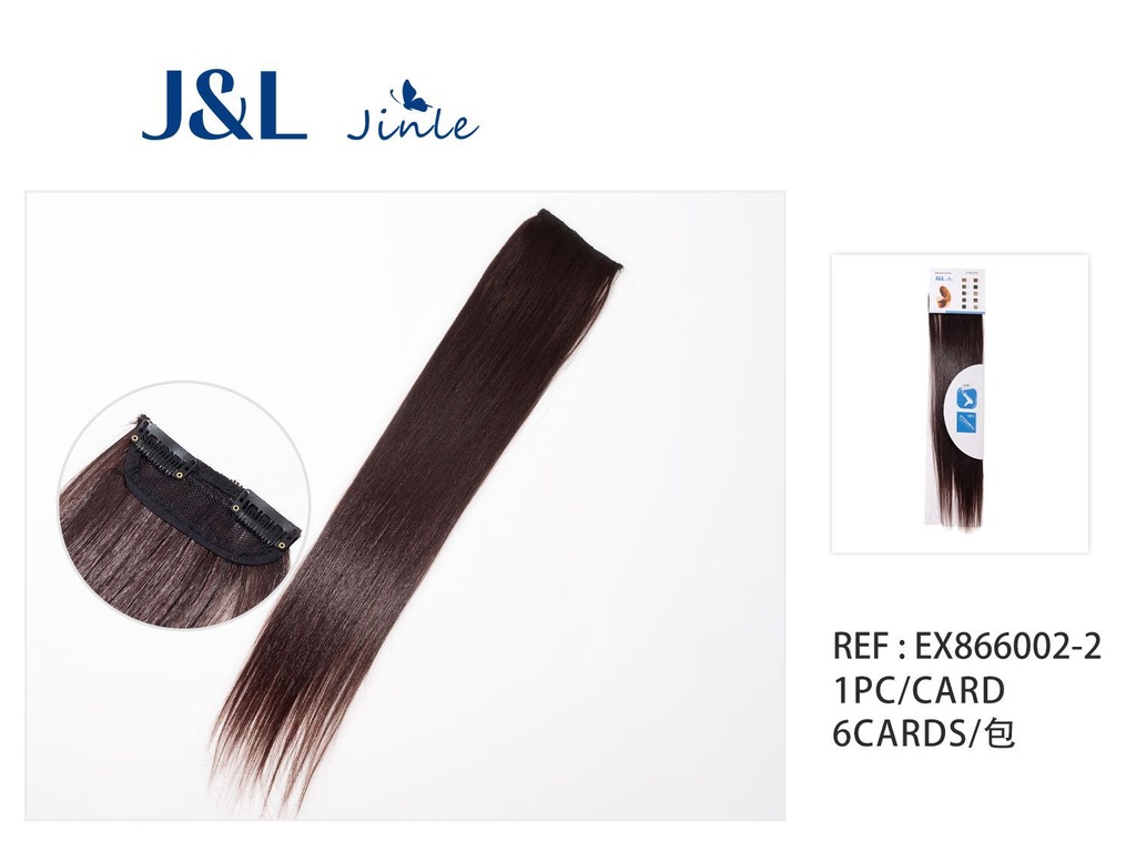 Extensiones lisas de 2 clips granate oscuro