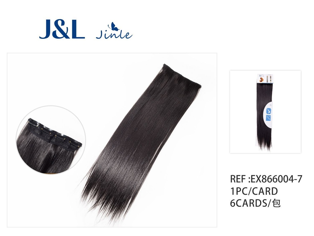 Extensiones de cabello liso con 4 clips gris para moda