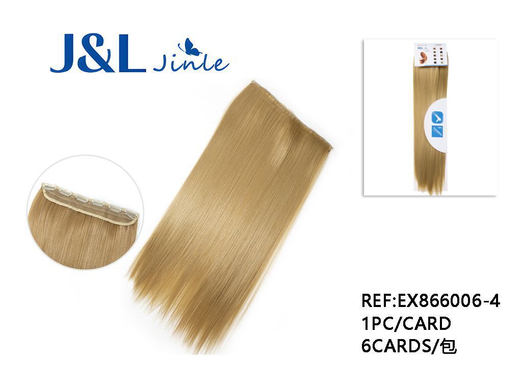 Extensiones de cabello liso con 6 clips rubio para peinados