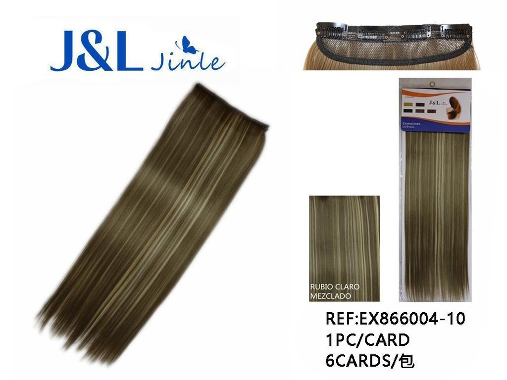 Extensiones lisas con 4 clips y reflejos para peinados