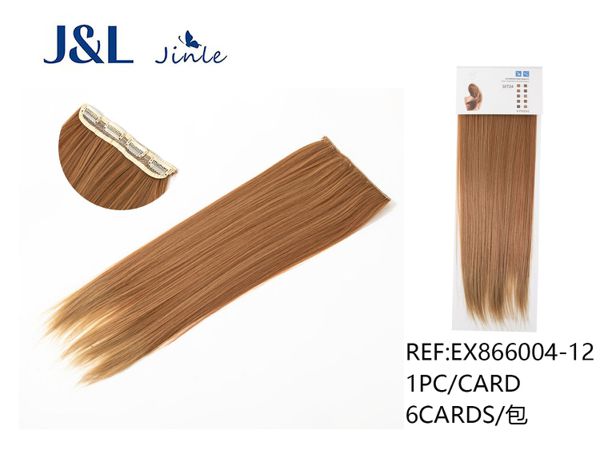 Extensiones de pelo liso con 4 clips rubio