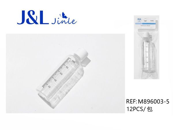 Botella con escala 100ml transparente para medición