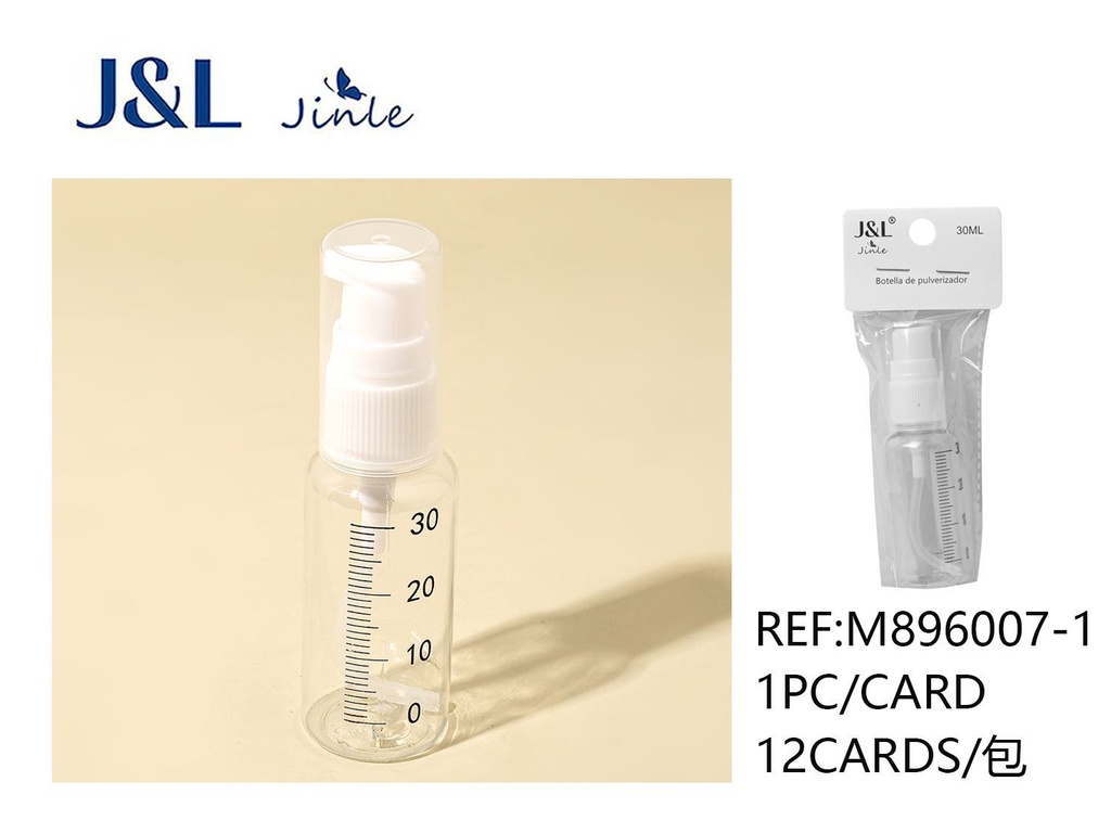 Botella spray 30ml transparente para líquidos