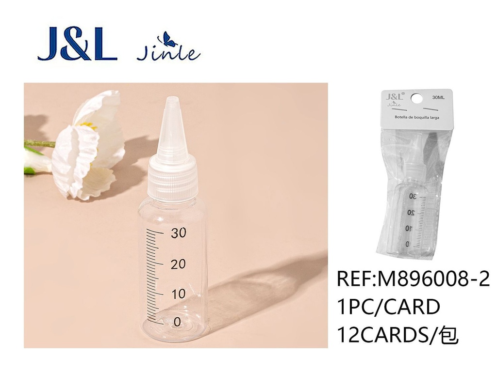 Botella spray 30ml transparente con medidas