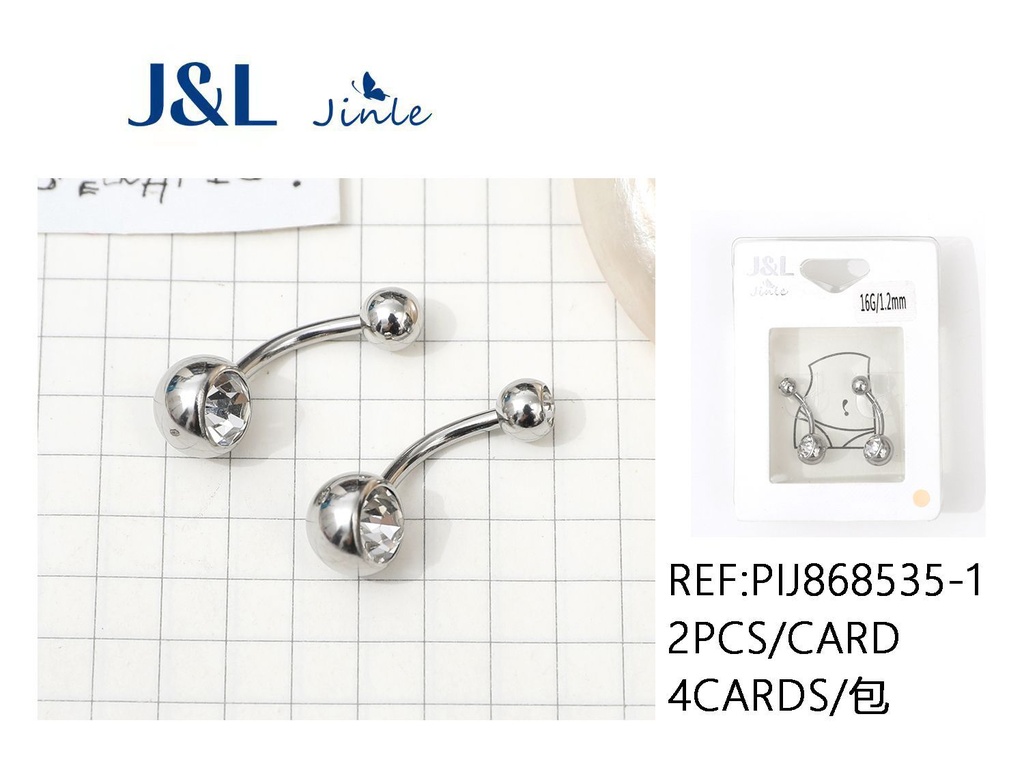 Piercing acero inoxidable 2pcs joyería