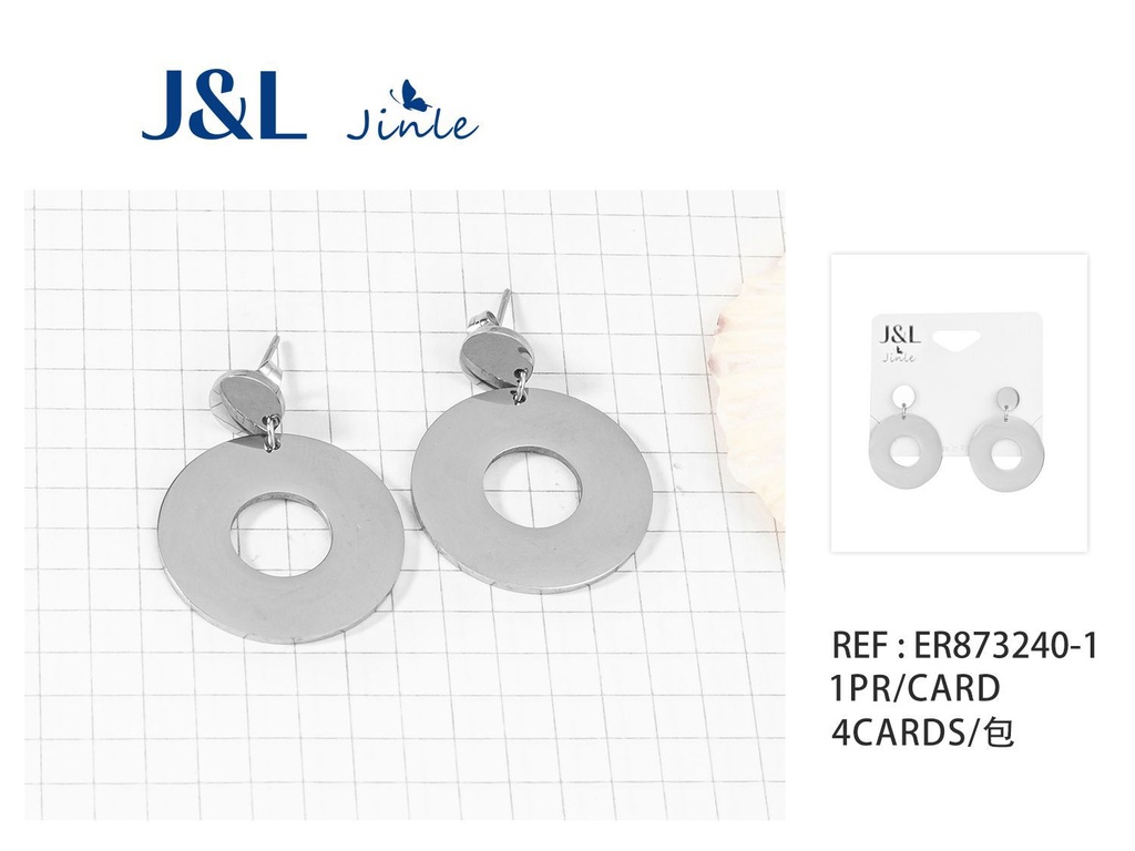 Pendientes de acero inoxidable 1par