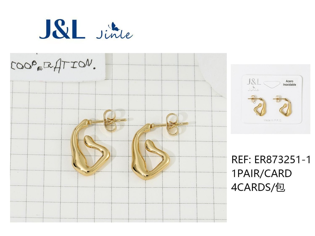 Pendientes de acero dorado 2pcs para joyería