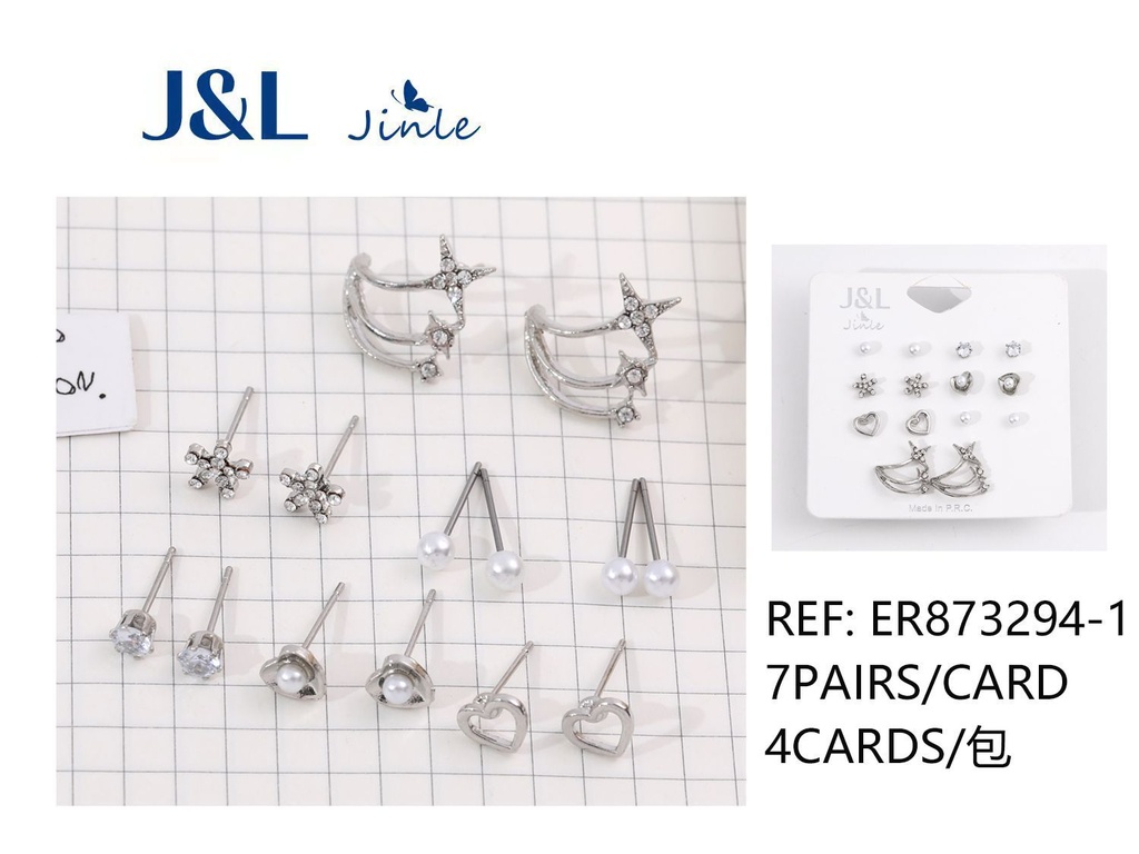 Pendientes de acero inoxidable 14pcs