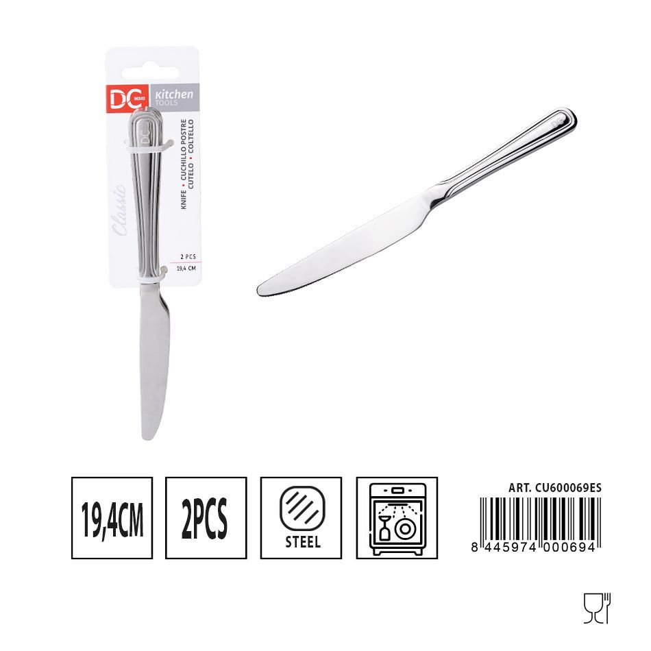 Cuchillo de postre clásico 2 piezas 19.4 cm - Utensilios de cocina