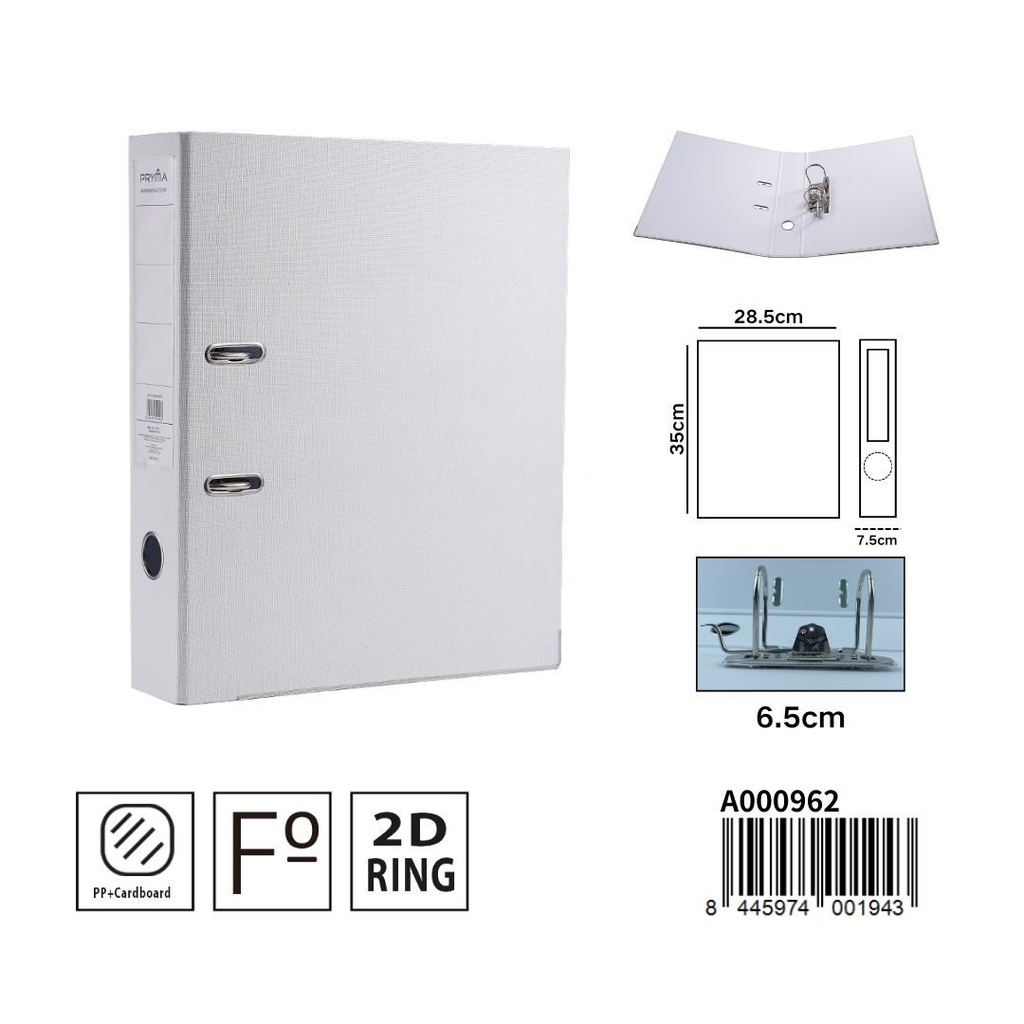 Archivador AZ color blanco para documentos