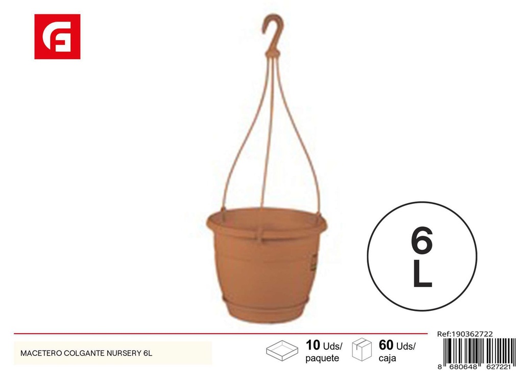 Macetero colgante Nursery 6L - Decoración de jardín