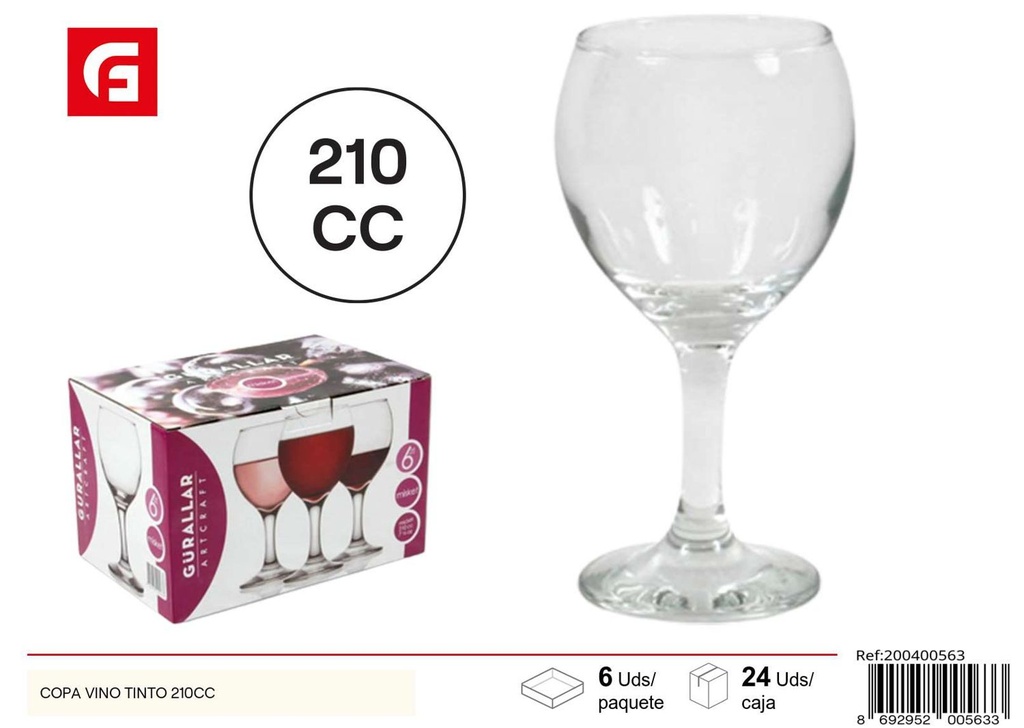 Copa de vino tinto 210cc - Cristalería y copas de vidrio