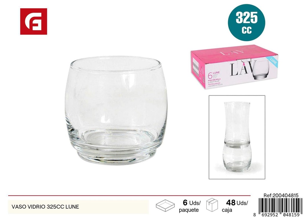 Vaso de vidrio 325cc Lune