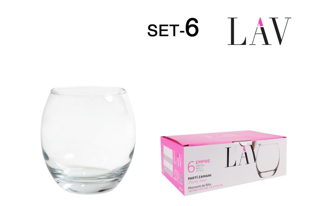 Vaso de vidrio 405cc Empire - Vasos y cristalería