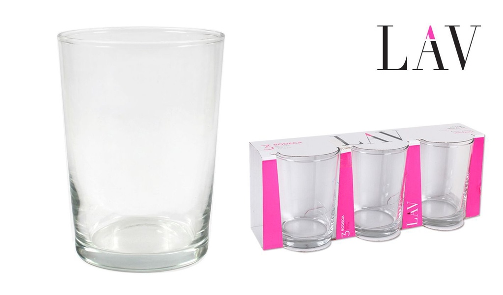 Set de 3 vasos de sidra 520cc Bodega para bebidas