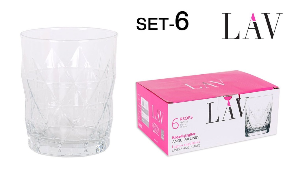 Vaso de vidrio 345cc modelo Keops - Vasos de vidrio