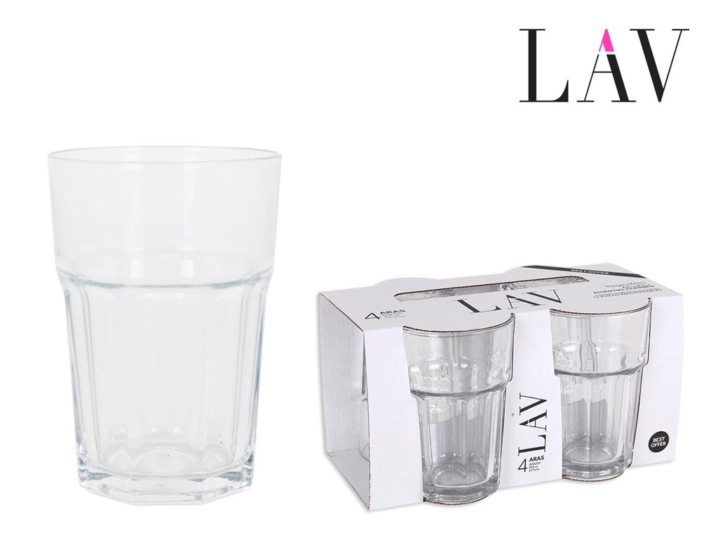 Set de 4 vasos de vidrio 365 cc Aras - Vidrio y cerámica