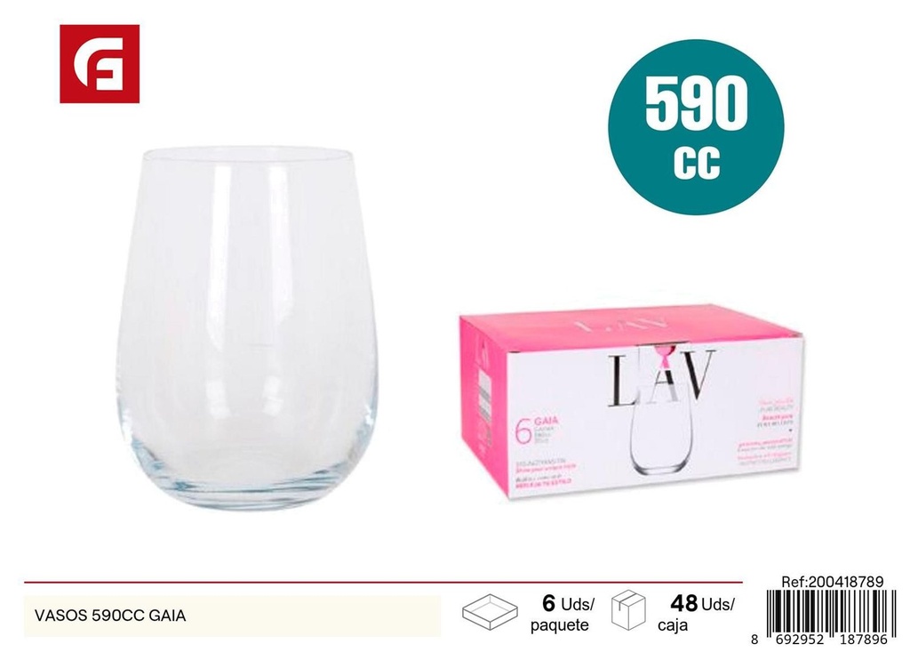 Vasos de vidrio GAIA 590cc