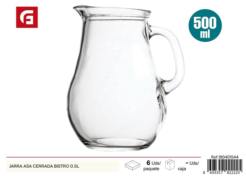 Jarra con asa cerrada Bistro 0.5L para bebidas